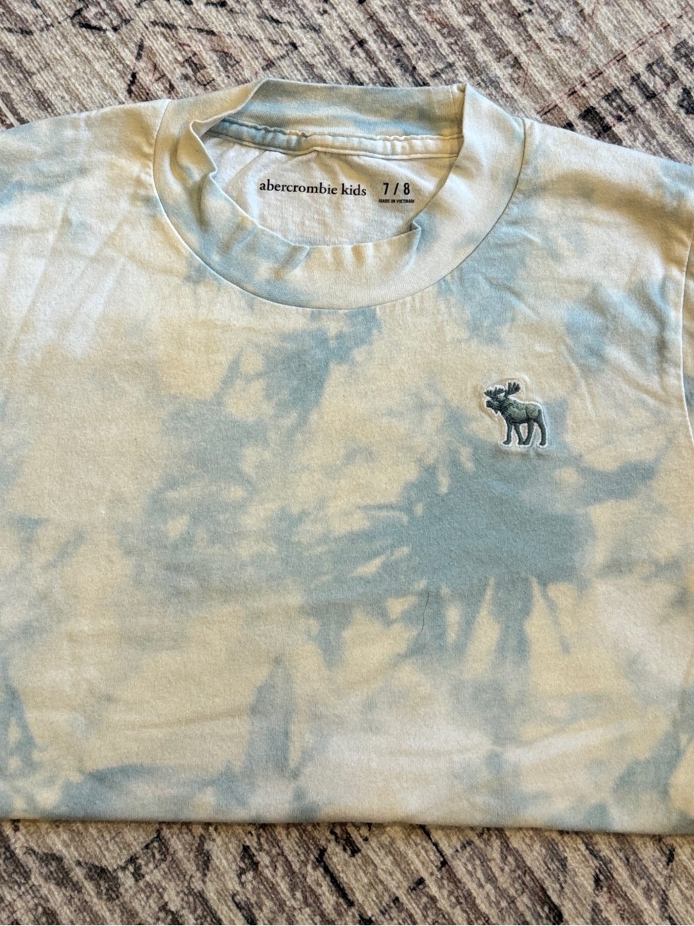 abercrombie kids Light Blue & Cream Tie-Dye Short Sleeve Tee